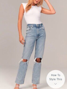 ABERCROMBIE & FITCH Curve Love 90s Straight Ultra High Rise Jeans Size 29 / 8L